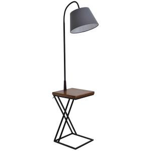 Vloerlamp staande lamp vloerlamp met opbergplank grenenhout 36 x 36 x 165 cm