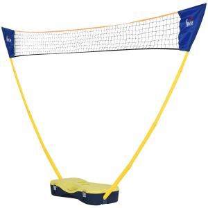 HOMCOM Badmintonnet met standaard Badmintonnet met 4 badmintonrackets, draagbaar