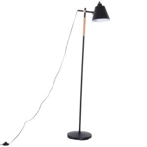 HOMCOM Vloerlamp staande lamp stalamp vloerlamp verstelbaar metaal + hout 2 kleuren