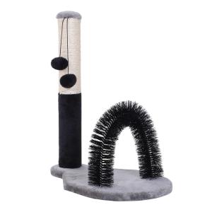 PawHut Kattenkrabboom krabboom krabpaal krabspeelgoed met ballen massageboog