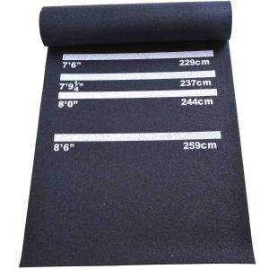 dartmat rubberen mat toernooi dartstapijt slipvast rubber zwart 300x61x0,3 cm
