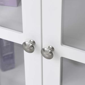 Kleankin keukenkast vitrine met 2 deuren vitrinekast badkamerkast MDF acryl