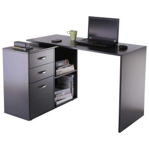 HOMCOM Hoekschrijftafel computertafel bureau hoekbureau zwart
