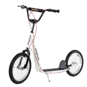 step scooter stadsscooter kinderen luchtband verstelbare step aluminium wit