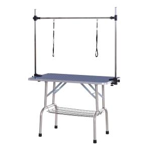 Trimtafel, scheertafel in hoogte verstelbaar met ondermand voor honden inklapbaar blauw