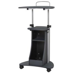 HOMCOM Laptoptafel laptopstandaard met wielen en aflegvlakken in hoogte verstelbaar staal