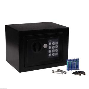 safe kluis meubelkluis met elektronisch slot staal zwart 23 x 17 x 17 cm