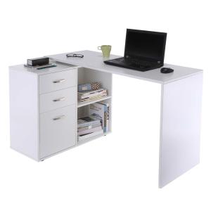 HOMCOM Hoekschrijftafel computertafel bureau hoekbureau wit