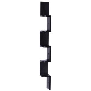 HOMCOM wandstelling hangplank boekenplank hoekplank zigzagplank kantoorplank hout 2 kleur