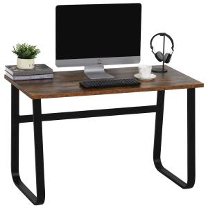 Bureau computertafel bureau kantoortafel PC tafel industrieel design staal bruin