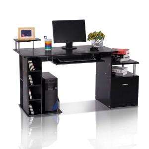 Computertafel bureau kantoortafel PC-tafel werktafel hout zwart