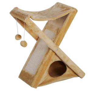 PawHut Kattentoren krabboom kattenboom met grot en hangmat sisal spaanplaat