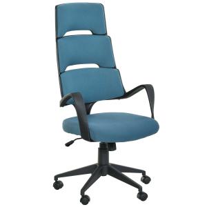 Draaistoel kantelfunctie bureaustoel directiestoel in hoogte verstelbaar blauw / grijs spandex