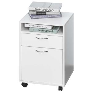 Rolcontainer archiefkast kantoorcontainer met schuiflade kantoorkast wit