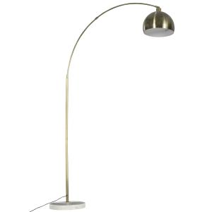 HOMCOM Booglamp met verstelbare kap E27 vloerbooglamp booglamp met marmeren voet metaal