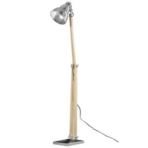 HOMCOM Vloerlamp in hoogte verstelbare vloerlamp verstelbare kap E27 massief hout