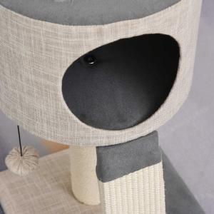 krabpaal kattenboom klimboom voor katten kattenhuis met grijze speelbal