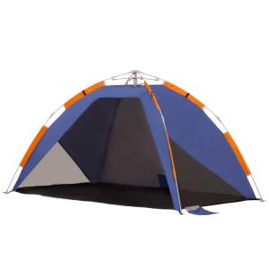 Outsunny Strandschelp strandtent pop-up camping tent draagtas 2-3 personen glasvezel