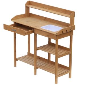 plantentafel met kuip tuiniertafel bloementafel, vurenhout els