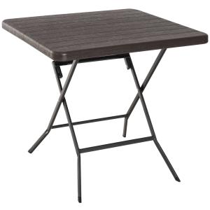 Outsunny tuintafel klaptafel kunststof bruin picknicktafel
