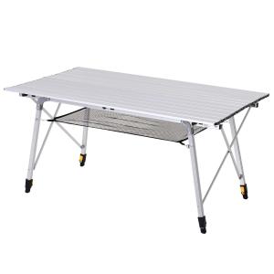Outsunny picknick klaptafel, klaptafel, in hoogte verstelbare campingtafel, incl. Draagtas, aluminium, zilver, 120 x 70 x 58-73 cm, klaptafel, campingtafel, klaptafel, in hoogte verstelbaar draagtas aluminium | Aosom.de