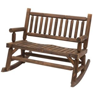 Schommelstoel met armleuningen tuinstoel schommelstoel massief hout donkerbruin