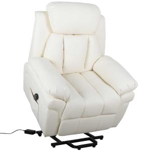 HOMCOM elektrische tv-stoel opstastoel relaxfauteuil fauteuil met opstahulp beige 96 l x 93 b x 103 h cm