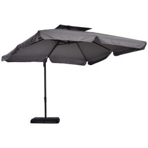 Parasol UV50+ zweefparasol en 4 gewichten inclusief beschermhoes aluminium