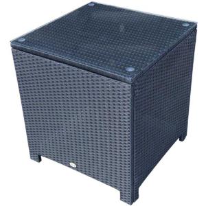 Outsunny Rattan Side Table-Black