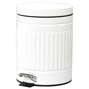 HOMCOM 5L Round Steel Pedal Bin White