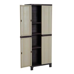 Outsunny Garden Cabinet Shed, Double-Door, 65Lx37Wx172H cm-Beige