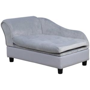 PawHut Pet Sofa Couch with Storage Function Sponge Cushioned Bed Lounge Dog Cat