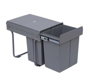 HOMCOM Kitchen Recycle Waste Bin 48x34.2x41.8 cm-Grey