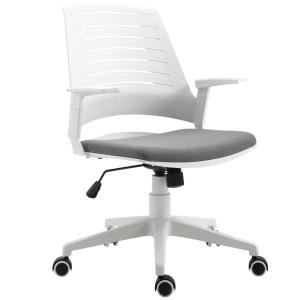 Vinsetto PU Plastic Adjustable Armrest Home Office Chair White