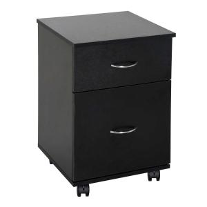 HOMCOM 2-Drawer Cabinet W/Wheels-Black