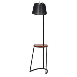 HOMCOM Steel Middle Shelf Floor Lamp Black