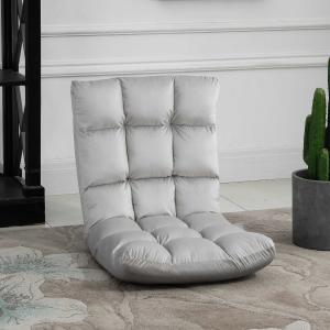 HOMCOM Lazy Floor Chair Adjustable Gaming- Grey