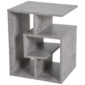 HOMCOM 3-Tier Side End Table Open Shelves Storage Coffee Book Magazine Desk Living Room
