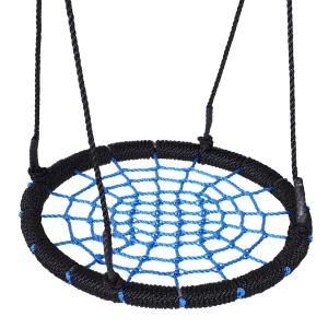 HOMCOM 60cm Spider Web Tree Swing Round Kids Hanging Rope Seat Metal Outdoor Toys