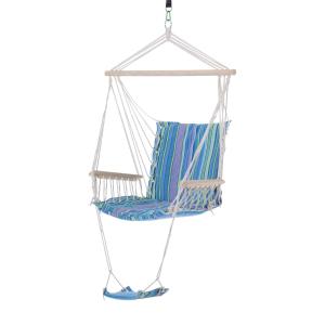 Outsunny Hanging Swing Chair, Seat Size:57W x 47.5D cm-Multi-Color/White Rope