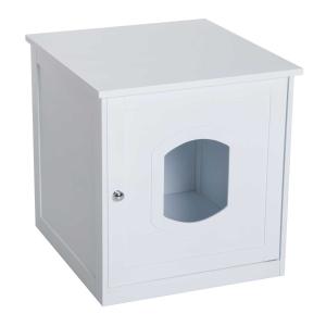 Pawhut Cat Litter House-White