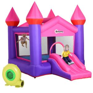 Outsunny Bounce Castle Inflatable Trampoline Slide for Kids w/ inflator 3.5 x 2.5 x 2.7m
