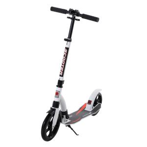 HOMCOM Teen/Adults Aluminium Folding Kick Scooter w/ Shock Mitigation System White