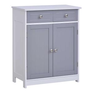 kleankin MDF 2-Drawer Bathroom Cabinet Grey