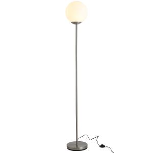 HOMCOM 171cm Glass Globe Floor Lamp Metal Frame Sphere Light Pedal Switch Unique Silver