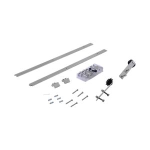 HOMCOM 2m Sliding Wood Barn Door Stainless Steel Set
