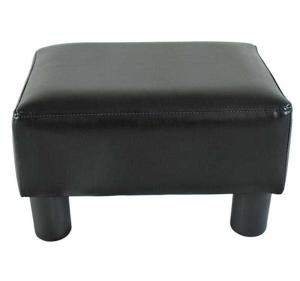 HOMCOM PU Leather Footstool Black