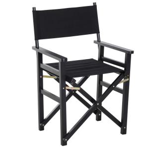HOMCOM Wooden Director's Folding Chair, Oxford Fabric, Beech,56L-Black