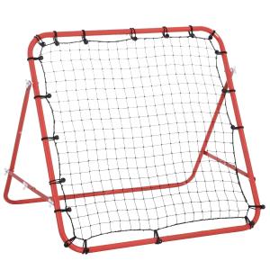 HOMCOM Rebounder Net W/PE mesh metal tube, 96W x 80D x 96Hcm- Red and Black