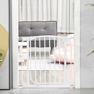 Baby Safety Gate Stair Kid Pressure Fit Divider Home with Adjusting Screws White